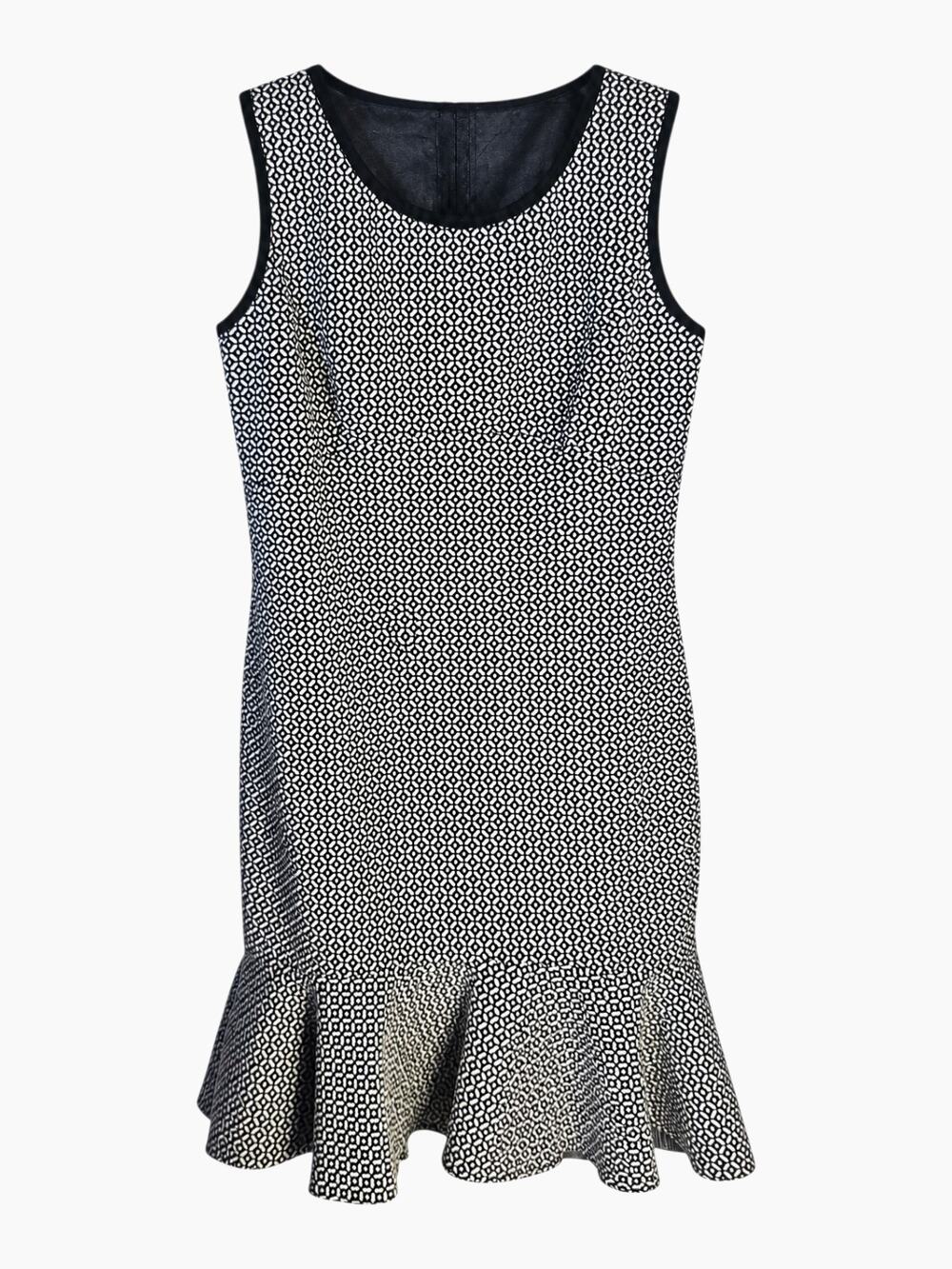 Max Studio Geometric Print Knit Sleeveless Black & White Dress Women’s SZ L NWT